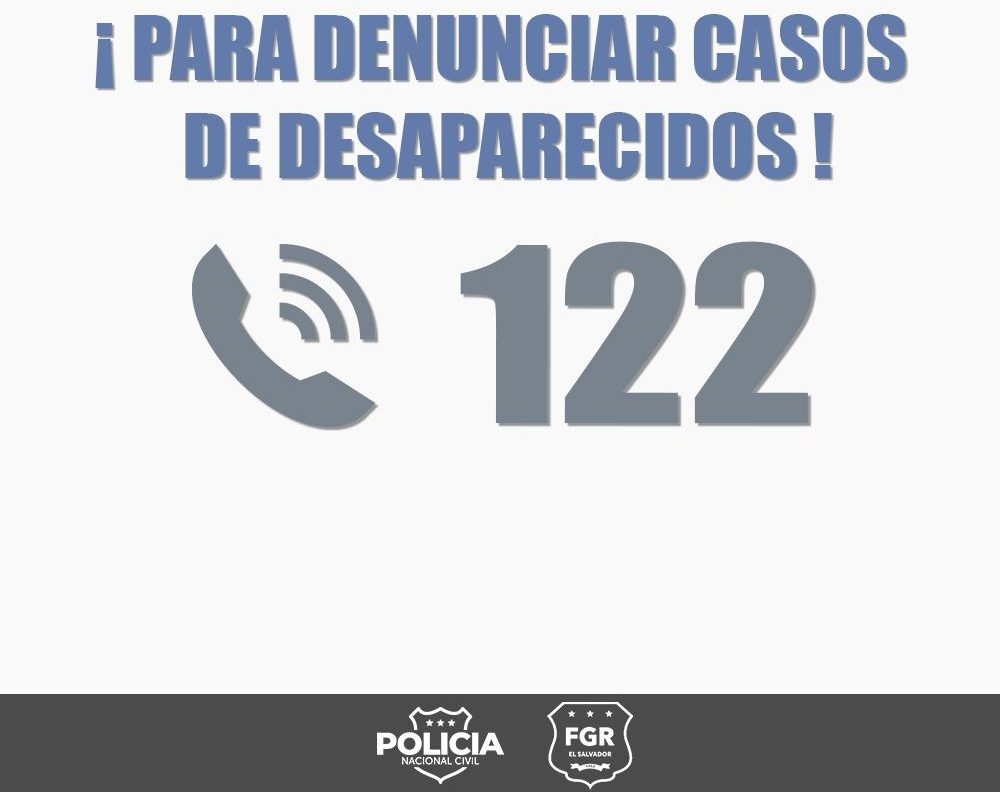 PNC habilita el 122 para denunciar casos de personas desaparecidas