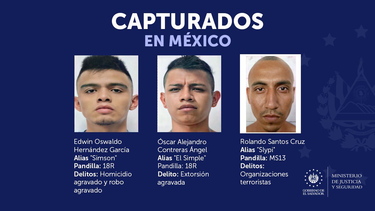 Centro Antipandillas Transnacional y autoridades mexicanas capturan a tres pandilleros
