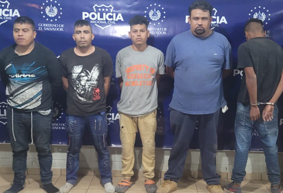Policía captura en Sonsonate a 5 peligrosos pandilleros