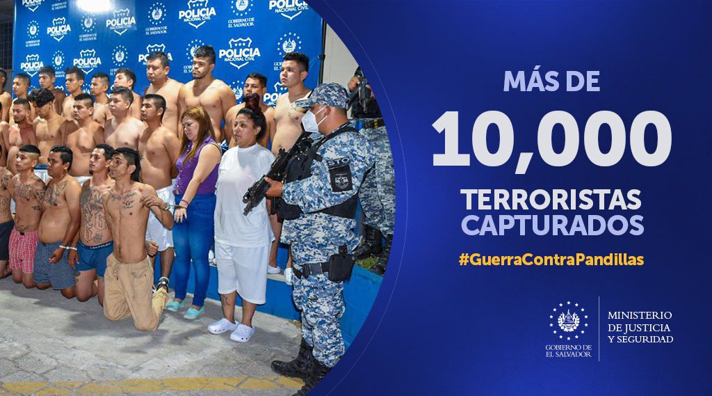 Colaboradores, palabreros, ranfleros y tiktokers entre los más de 10,000 terroristas capturados