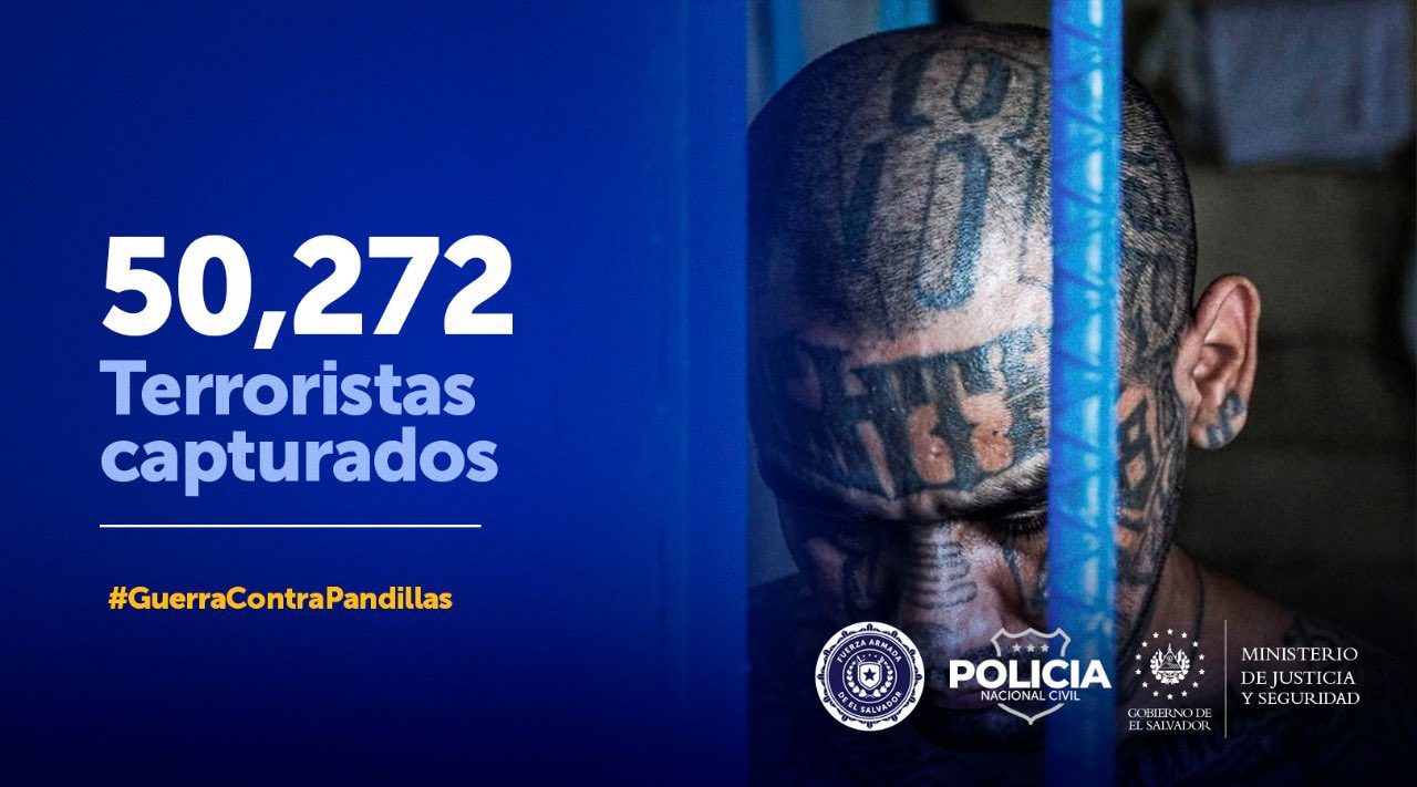 Más de 50 mil terroristas detenidos durante el Régimen de Excepción