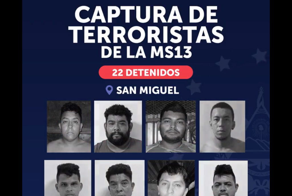 Duro golpe a pandilla MS13 en San Miguel, 22 de sus miembros han sido capturados y pagarán sus crímenes