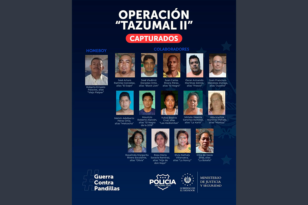 Operación Tazumal deja 15 terroristas capturados