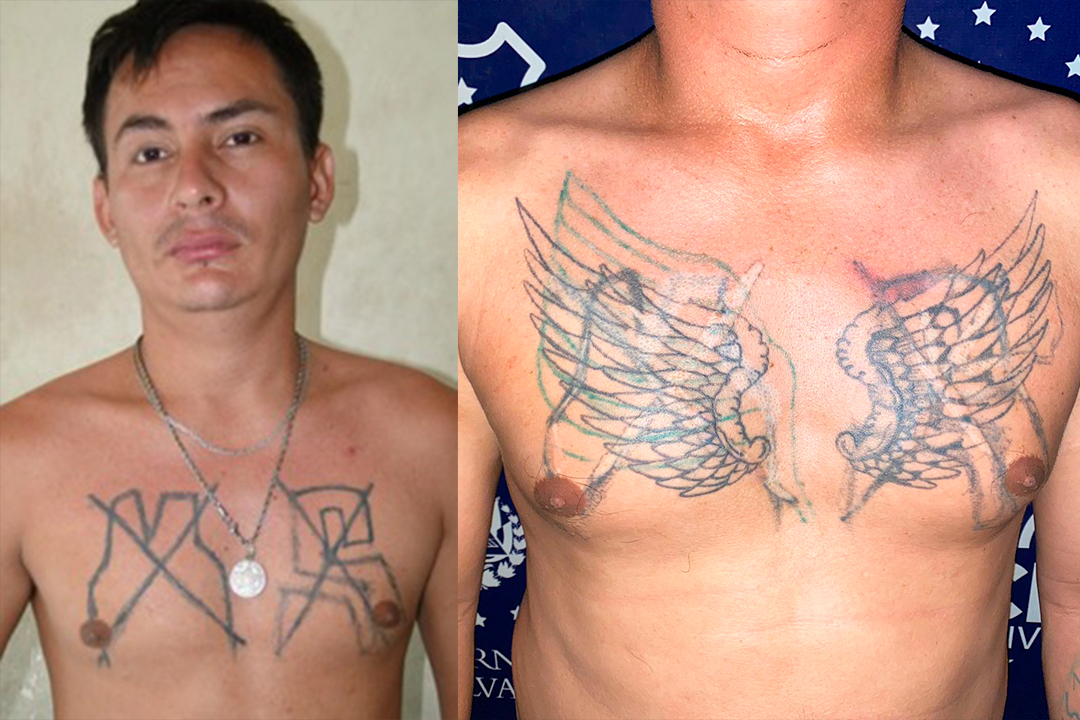 Policía captura a pandillero que intentó ocultar sus tatuajes alusivos la MS13