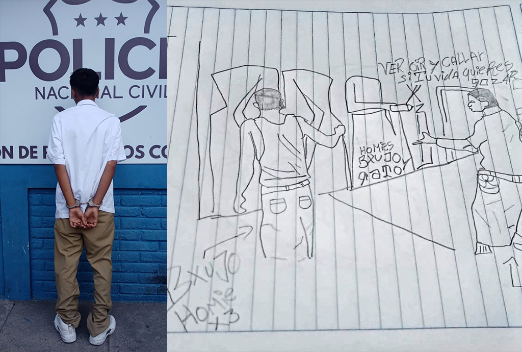 Policía captura a estudiantes de primer año a quien le encontraron dibujos alusivos a la pandilla MS13
