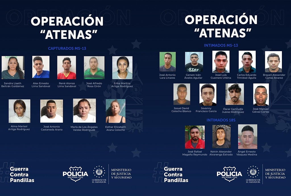 Capturan a miembros de estructuras MS13 y 18S en operativo
