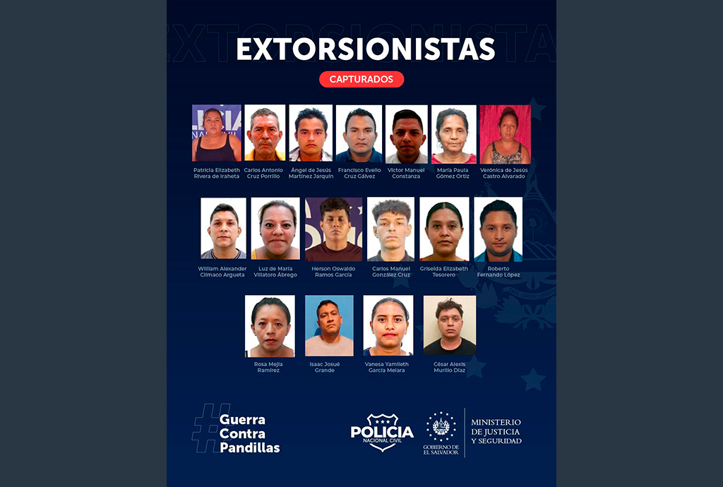 Desarticulan red de extorsionistas que operaban en San Vicente, La Libertad y San Salvador