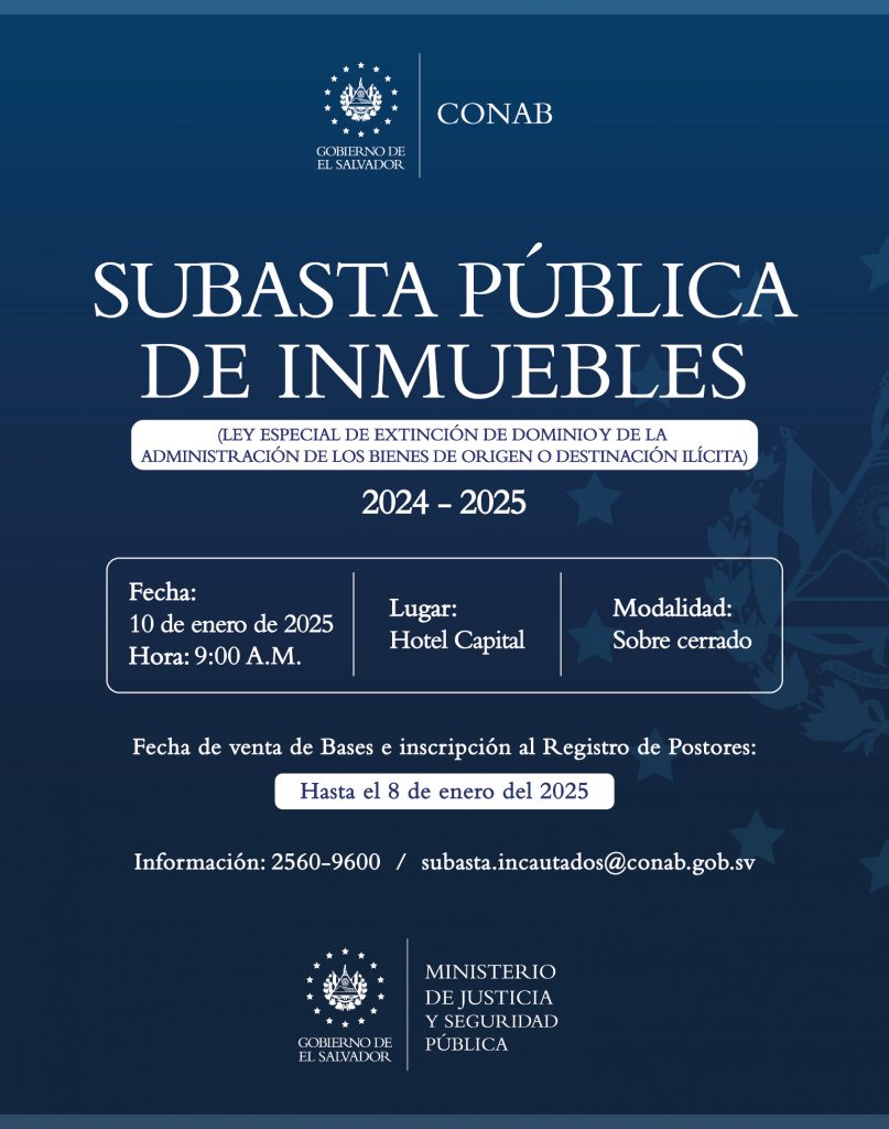 Subasta pública de inmuebles