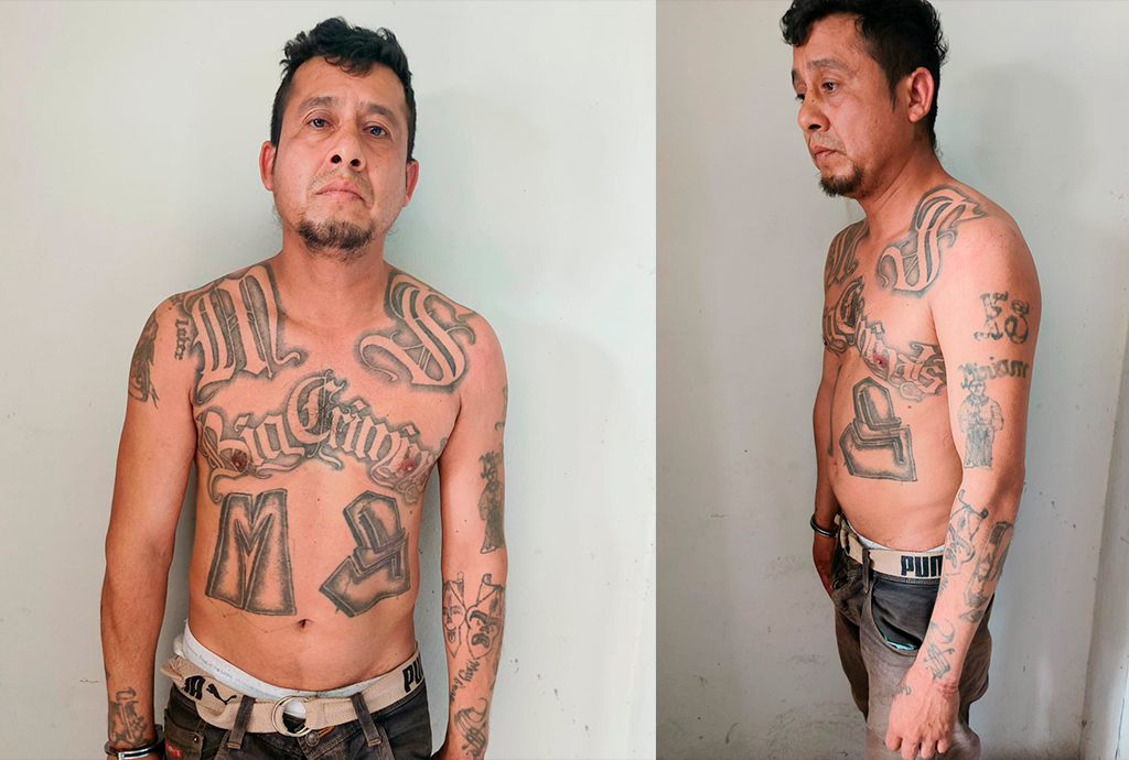 Pandillero con múltiples tatuajes alusivos a su estructura criminal enfrentará la verdadera justicia